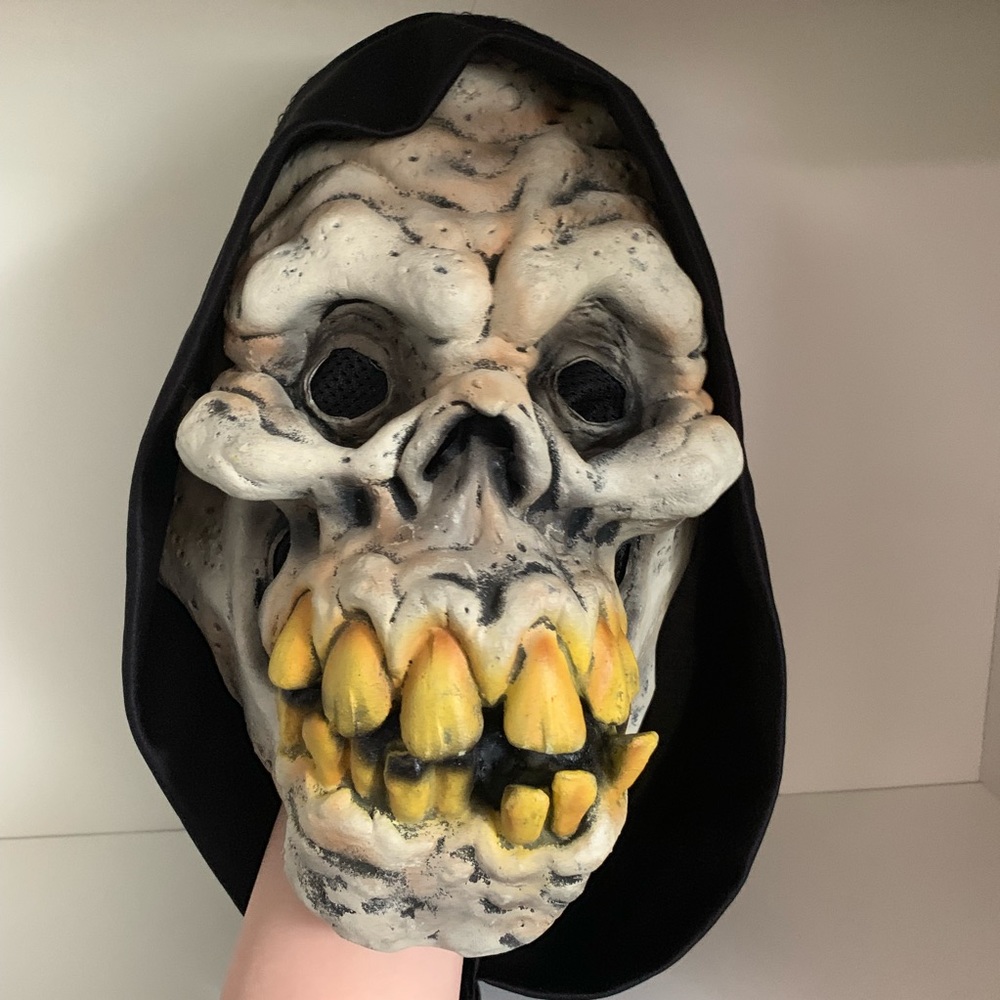 New vintage Halloween skeleton monster grim reaper mask